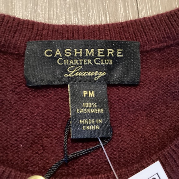 Charter Club 100% Cashmere Women's Petite Long-Sleeve Crewneck Sweater, size PM - Picture 7 of 13